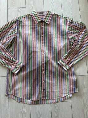 Bugatchi Multicolor Vertical Stripe Button-Down Shirt